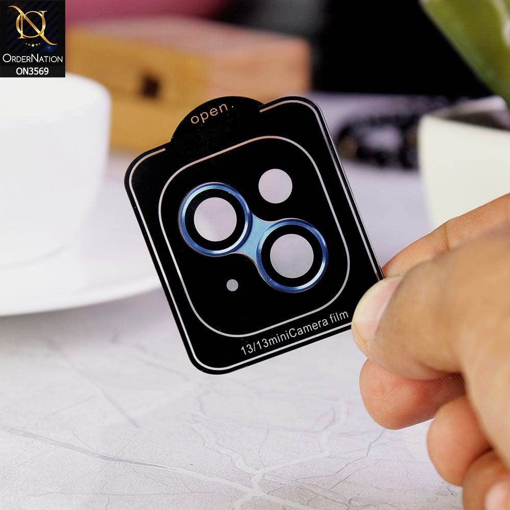 iPhone 13 Protector - Blue - Alloy Metal Frame Camera Lens Screen Protector - Futurestore.pk