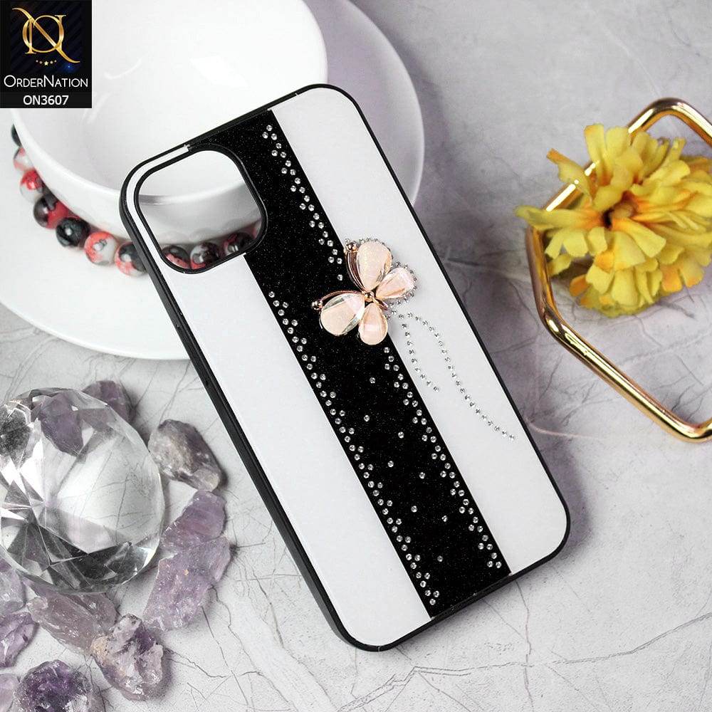 iPhone 13 Cover - Design 1 - Trendy Bling Diamond Soft Borders Fency Tempared Glass Case