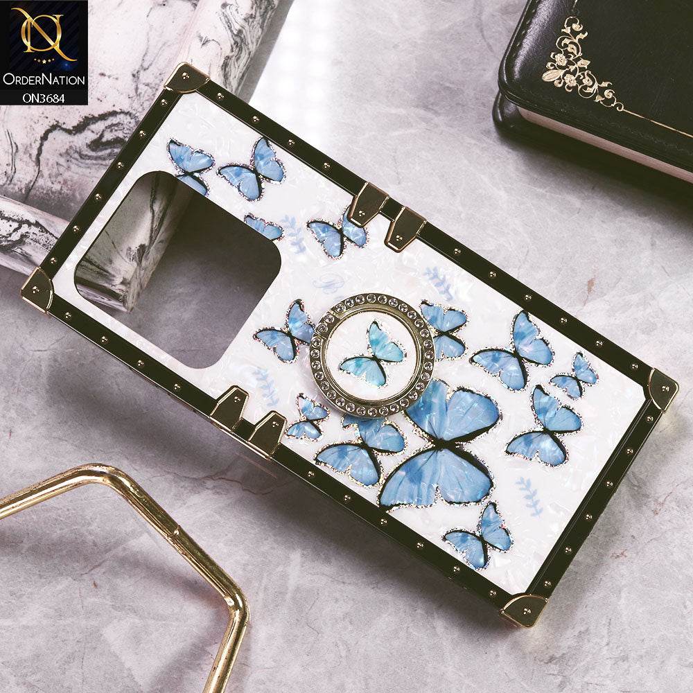 Infinix Smart 9 HD Cover - Design6 - Trendy Holographic Design Golden Square Case with Matching Bling Ring Holder - Futurestore.pk