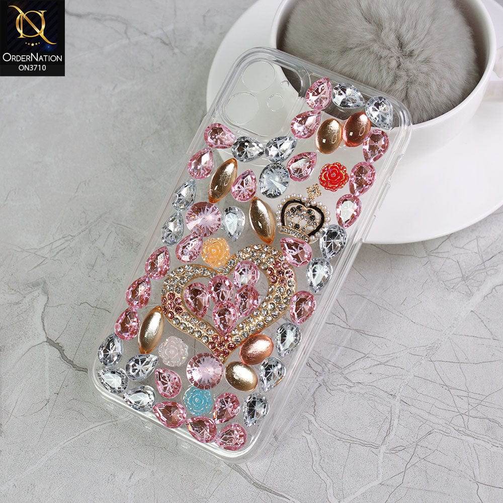 iPhone 11 Cover - Luxury 3D Purse Gems Rhime Stone Bling Soft Silicon Case - Futurestore.pk