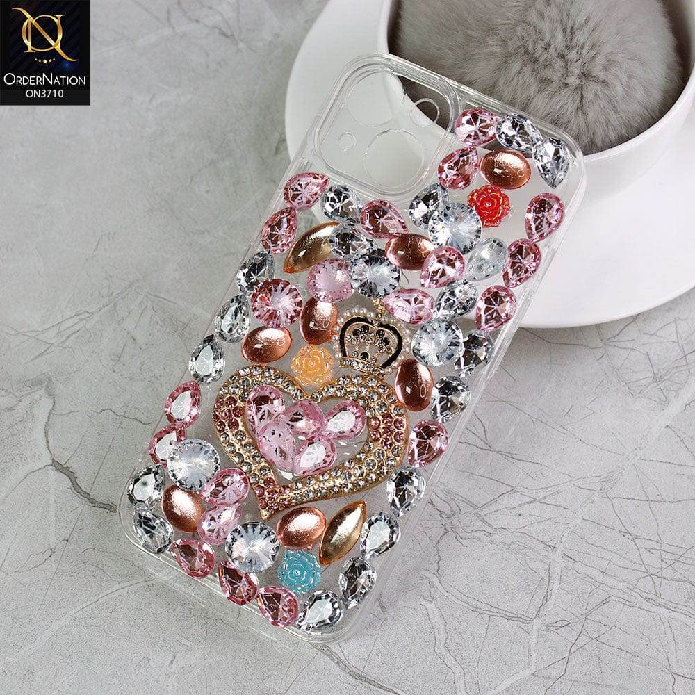 iPhone 13 Cover - Luxury 3D Purse Gems Rhime Stone Bling Soft Silicon Case - Futurestore.pk