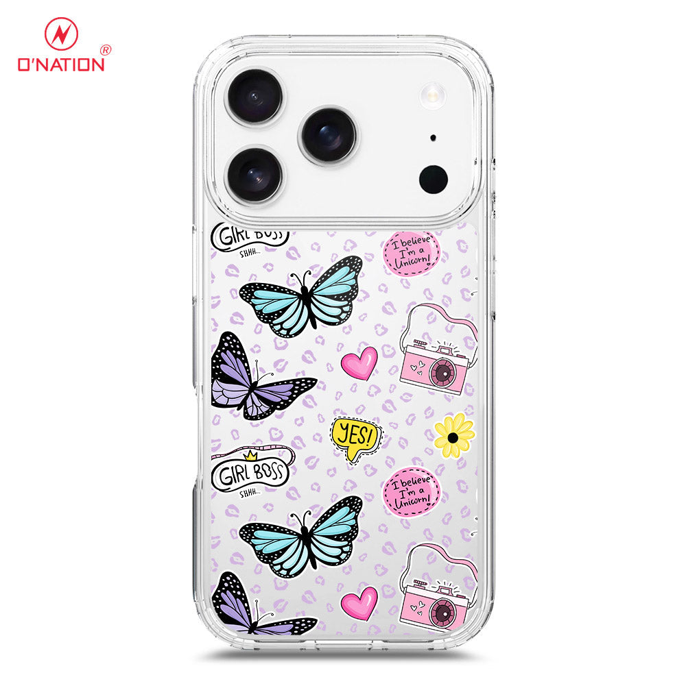 iPhone 17 Pro Max Cover - O'Nation Butterfly Dreams Series - 9 Designs - Clear Phone Case - Soft Silicon Borders