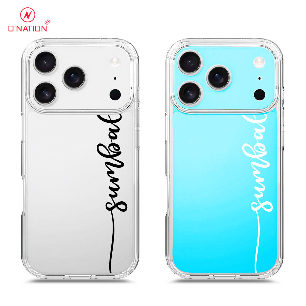 iPhone 17 Pro Max Cover - Personalised Name Series - 8 Designs - Clear Phone Case - Soft Silicon Borders