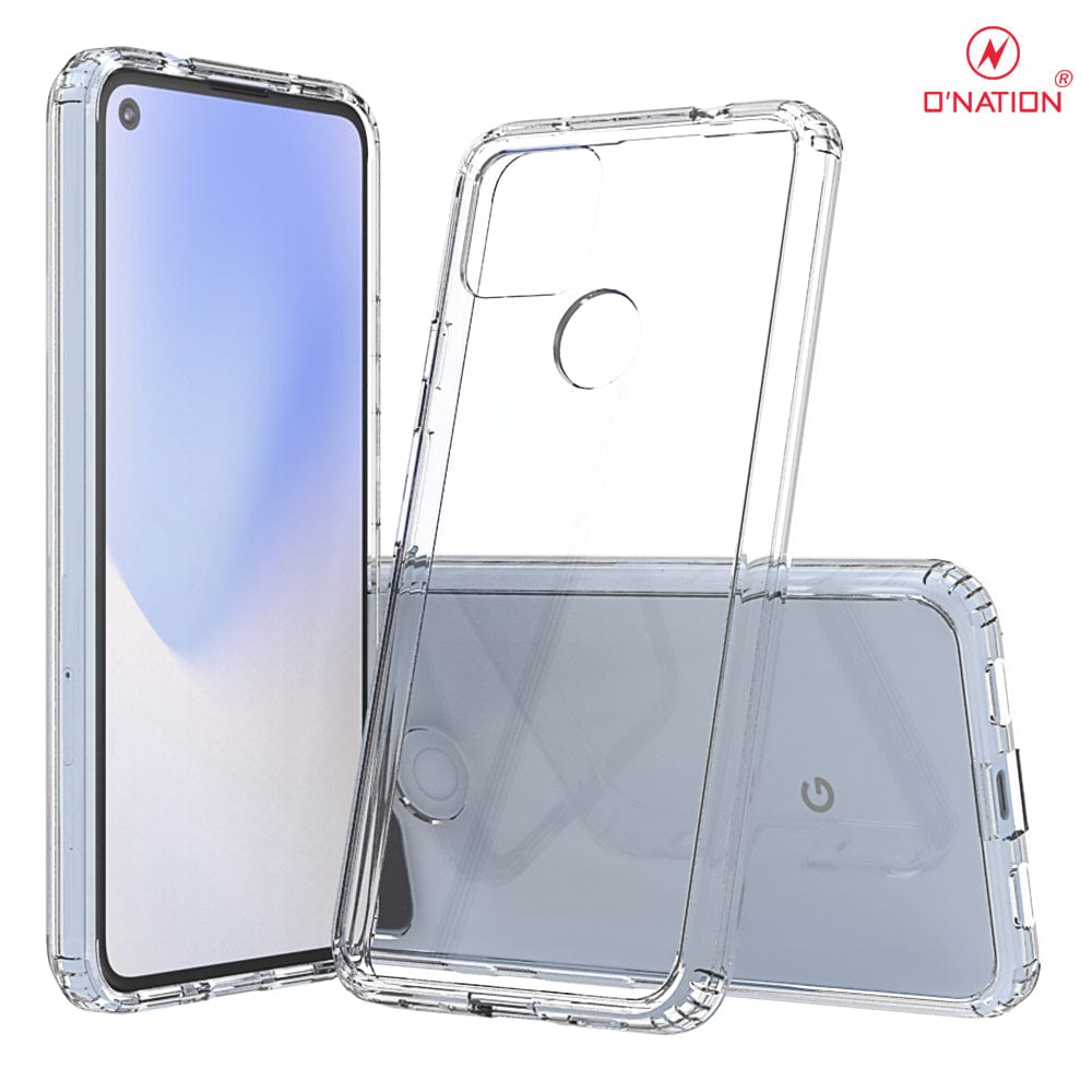 Google Pixel 4a 5G Cover - ONation Crystal Series - Premium Quality Clear Case No Yellowing Back With Smart Shockproof Cushions on3712-pixel5xl-pixel4a5g-G Google Pixel 4a 5G