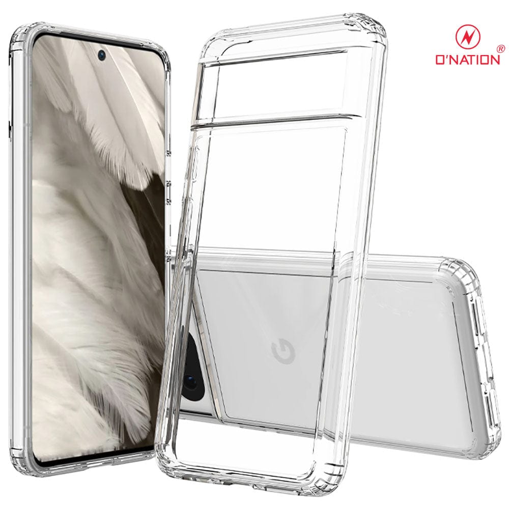 Google Pixel 8 Cover - ONation Crystal Series - Premium Quality Clear Case No Yellowing Back With Smart Shockproof Cushions