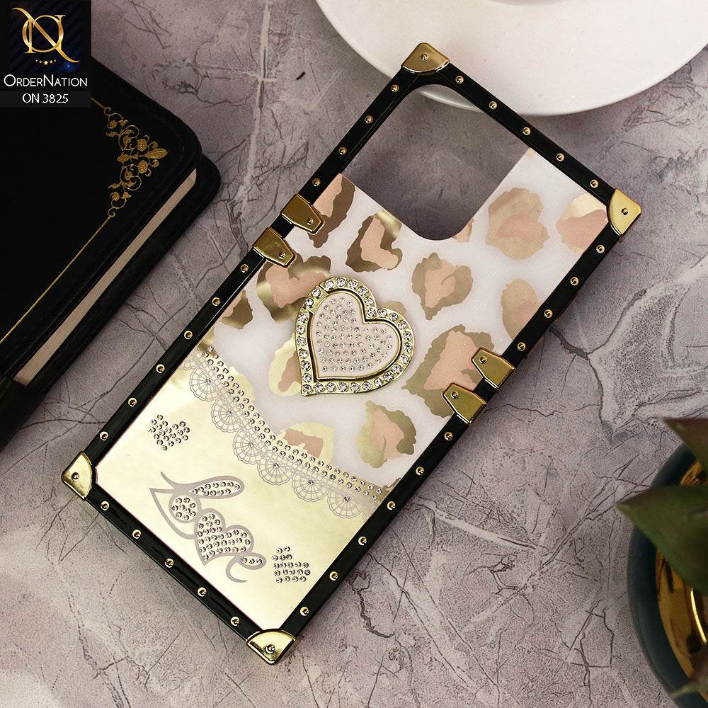 iPhone 16 Pro Max Cover - Design2 - Heart Bling Diamond Glitter Soft TPU Trunk Case With Ring Holder - Futurestore.pk