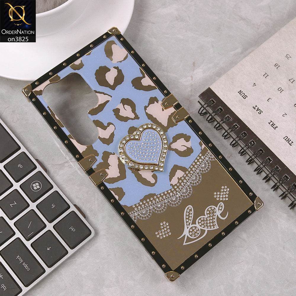 Samsung Galaxy S25 Ultra Cover - Design4 - Heart Bling Diamond Glitter Soft TPU Trunk Case With Ring Holder