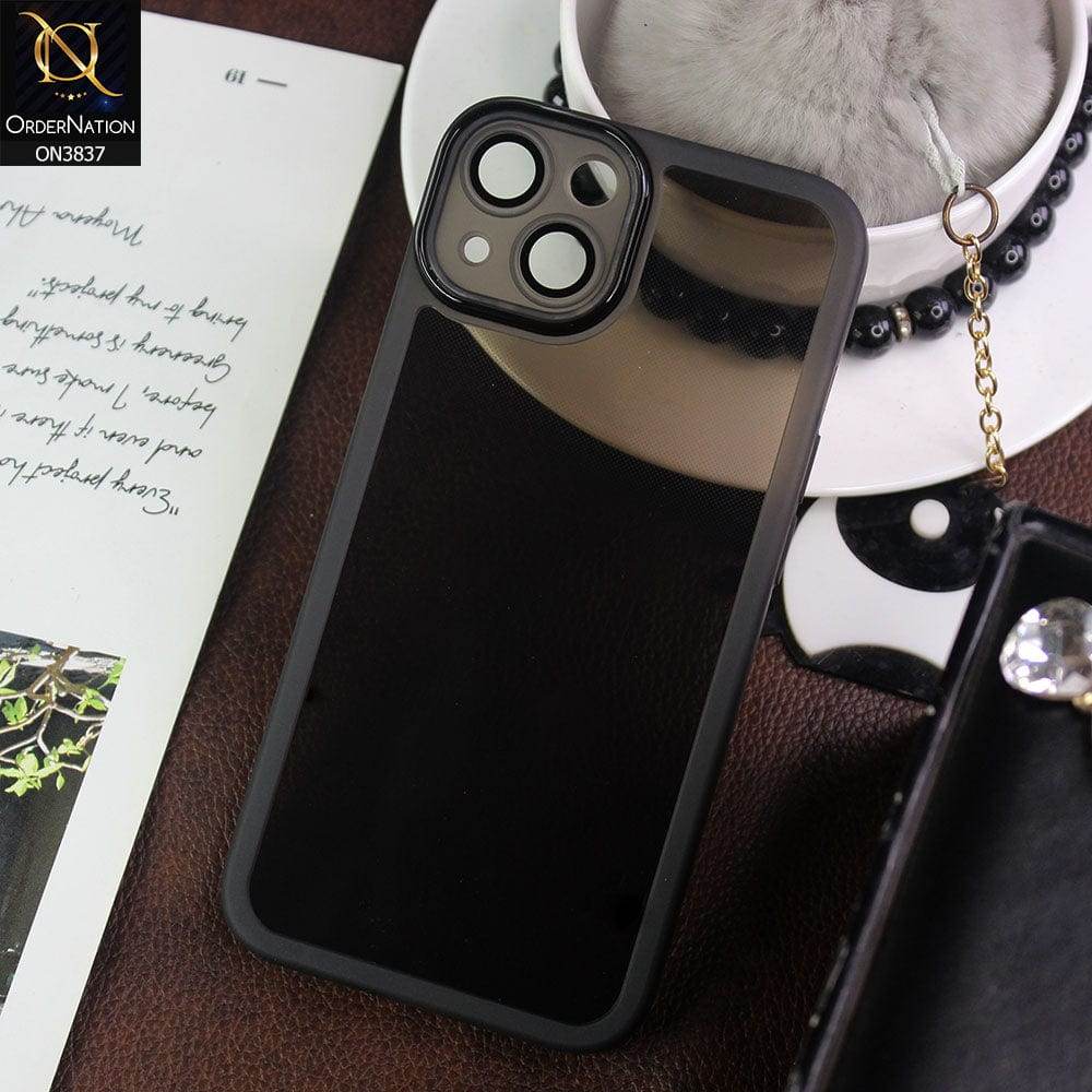iPhone 13 Cover - Black - New Colored Soft Silicone Borders with Camera Bumper Lense Protective Case - Futurestore.pk