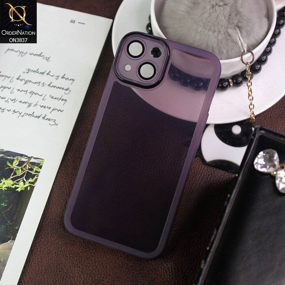 iPhone 13 Cover - Purple - New Colored Soft Silicone Borders with Camera Bumper Lense Protective Case - Futurestore.pk