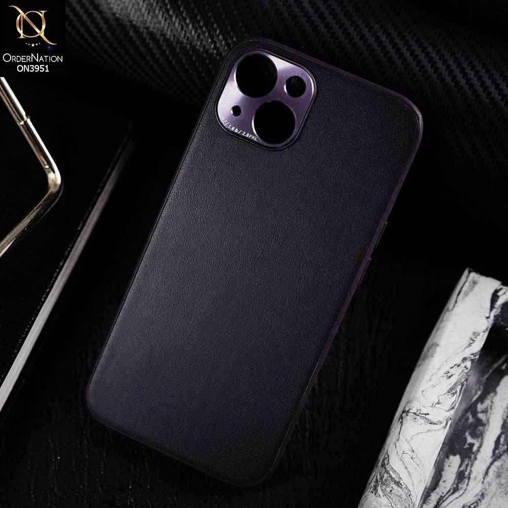 iPhone 13 Cover - Purple - ONation Classy Leather Series - Minimalistic Classic Textured Pu Leather With Attractive Metallic Camera Protection Soft Borders Case - Futurestore.pk