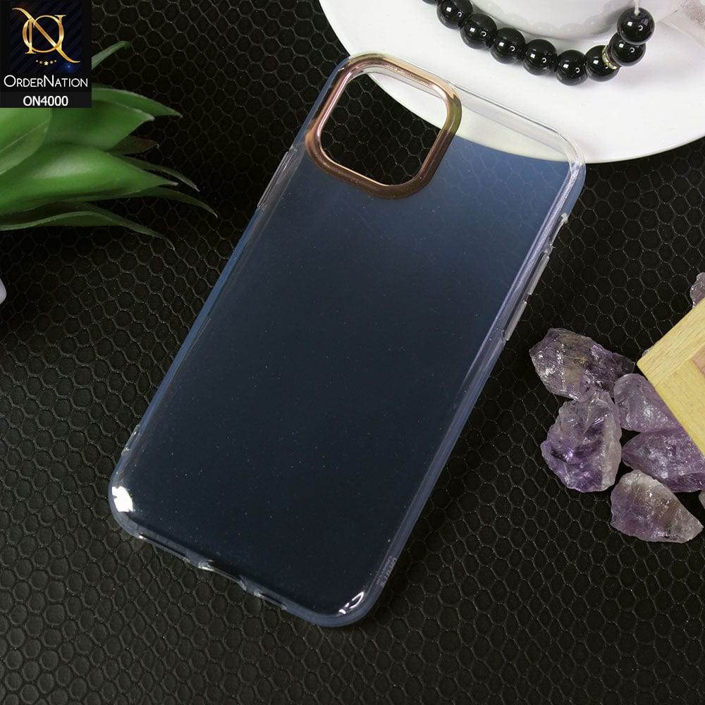 iPhone 11 Cover - Black - New Electroplated Camera Ring Soft Borders Acrylic Semi-transparent Case - Futurestore.pk