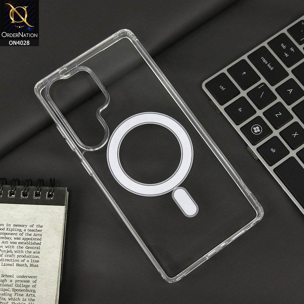 Samsung Galaxy S25 Ultra Cover - Transparent - New Clear Back Soft Borders MagSafe Case With Camera Bumper Protection - Futurestore.pk