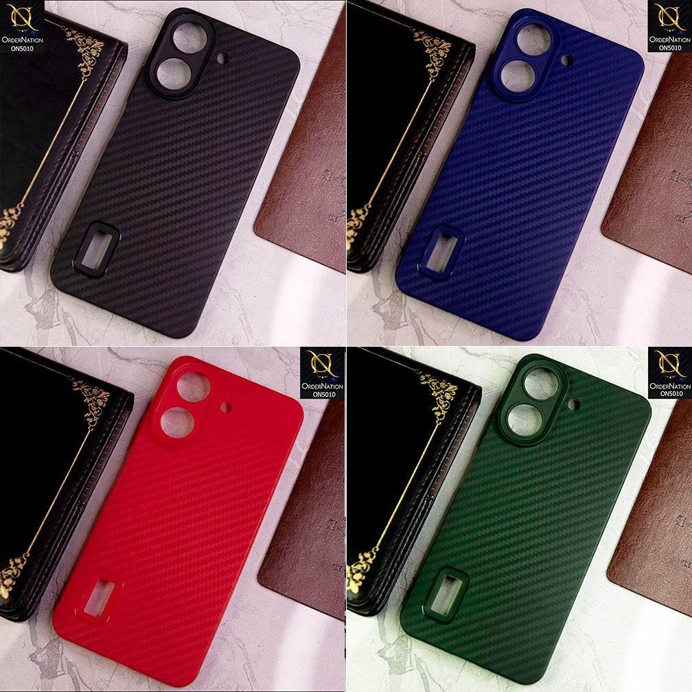 Oppo Reno 13 Cover - Blue - New Carbon Fiber Ultra Thin Matte Soft Case With Logo Hole - Futurestore.pk