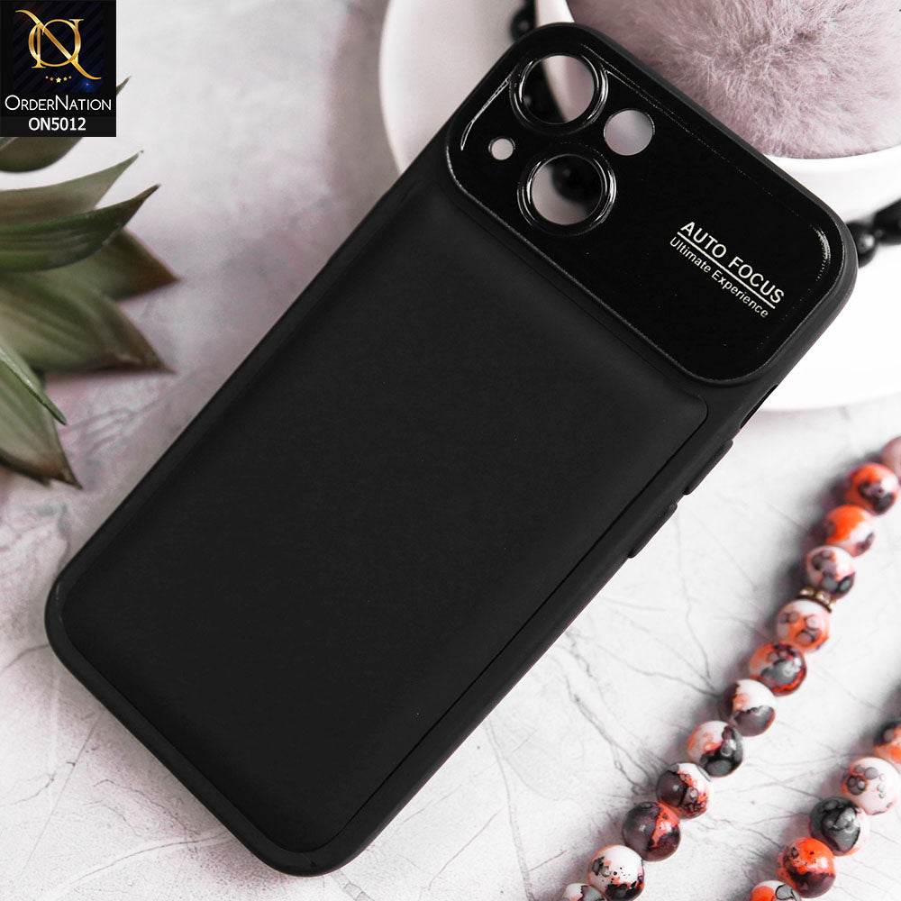 iPhone 13 Cover - Black - New Essentials Forip Leather Auto Focus Soft Silicon Case - Futurestore.pk
