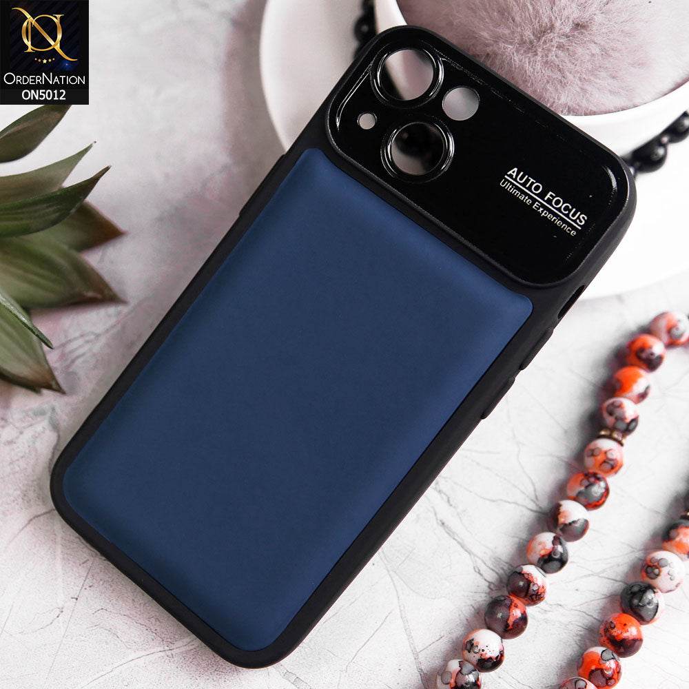 iPhone 13 Cover - Blue - New Essentials Forip Leather Auto Focus Soft Silicon Case - Futurestore.pk