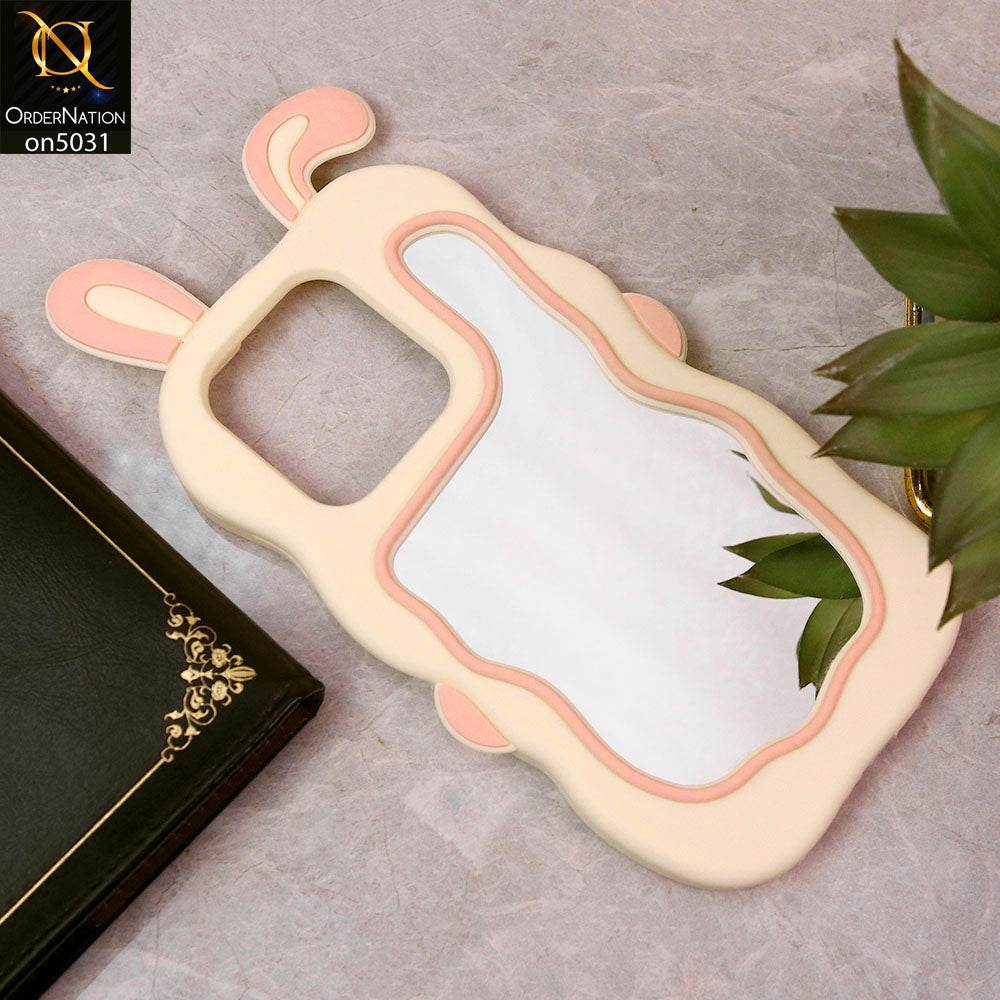 Infinix Smart 9 HD Cover - Pink -360-Degree Protection Cute Cartoon Bunny Mirror Soft Silicone Case - Futurestore.pk