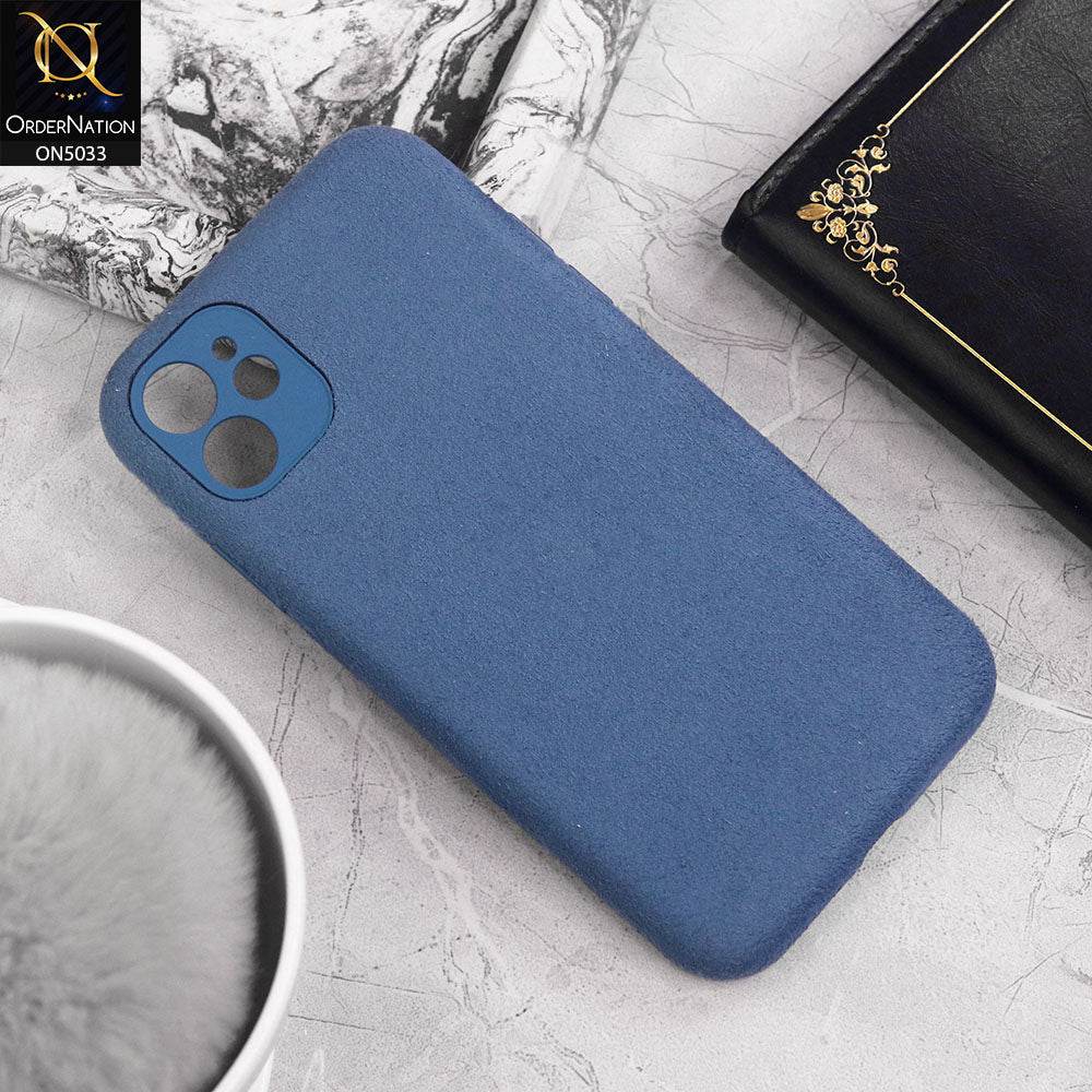 iPhone 11 Cover - Blue - New Suede Leather Textured PC Protective Case - Futurestore.pk
