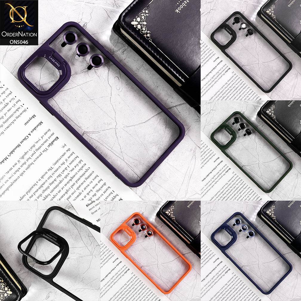 iPhone 13 Cover - Blue - Trendy Case Pro Classic Camera Stand Soft Case With Camera Ring Protectors - Futurestore.pk