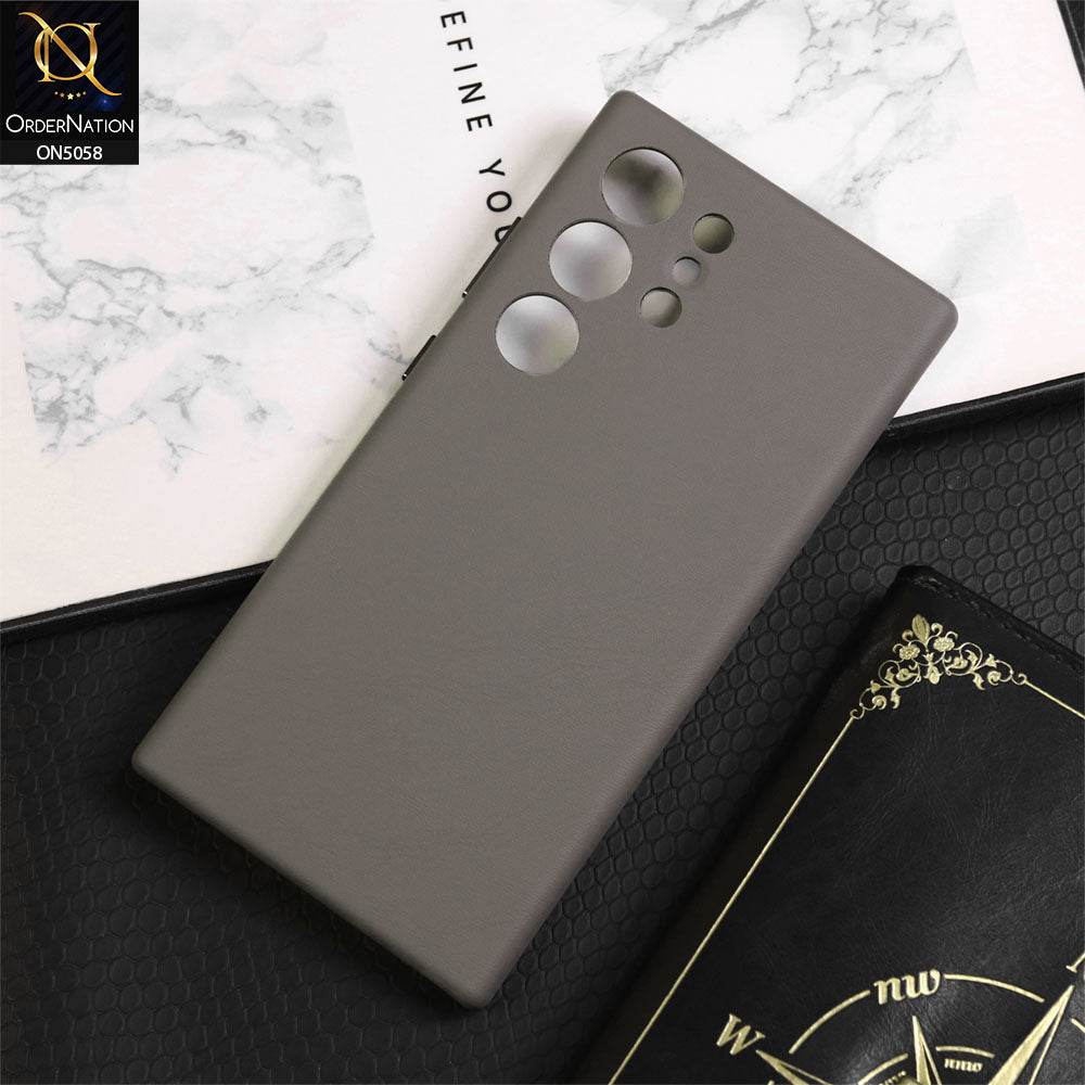 Samsung Galaxy S24 Ultra Cover - Titanium Gray - New Vegon Leathor Series - Leathor Premium Leathor Case