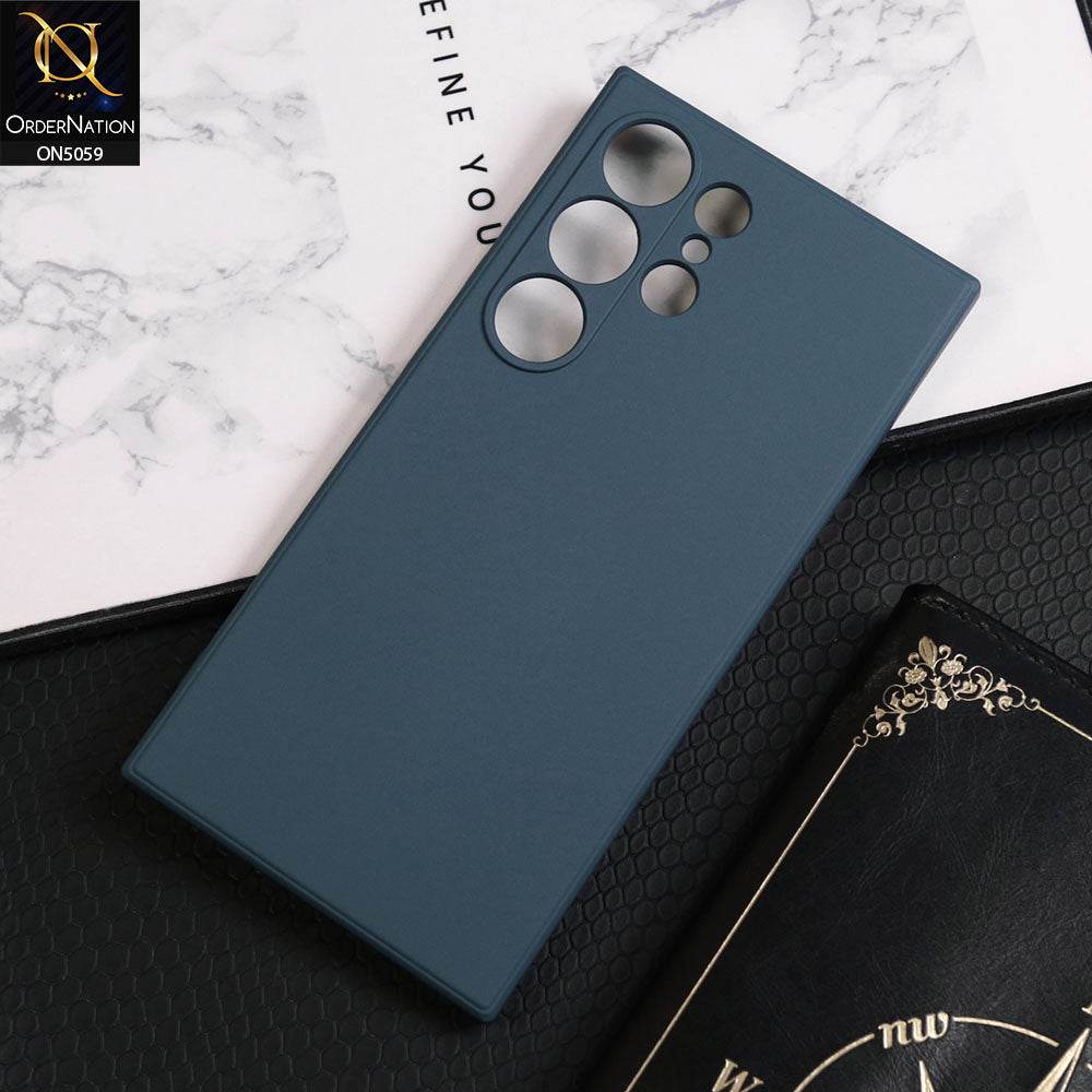 Samsung Galaxy S24 Ultra Cover - Blue - Peerone DesignUltra Thin Matte Soft Silicone Case
