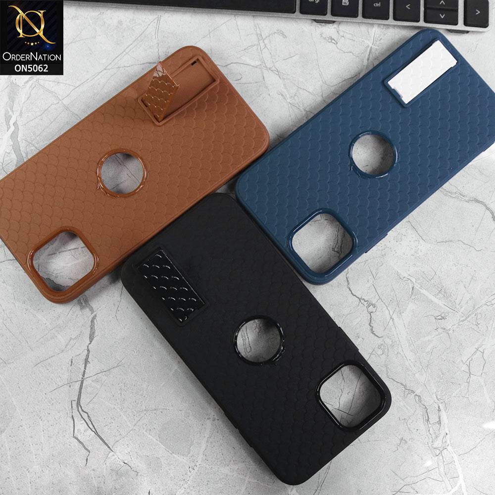 iPhone 11 Cover - Brown - J-Case Dragon Fins Series - Soft TPU Protective Case With Kickstand Holder - Futurestore.pk