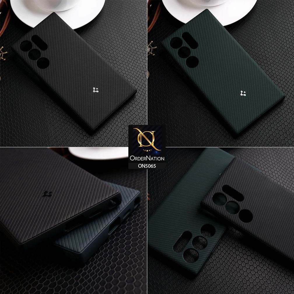 Samsung Galaxy S24 Ultra Cover - Dark Green - Spigen Mag Armor Series - Texture Soft TPU Case