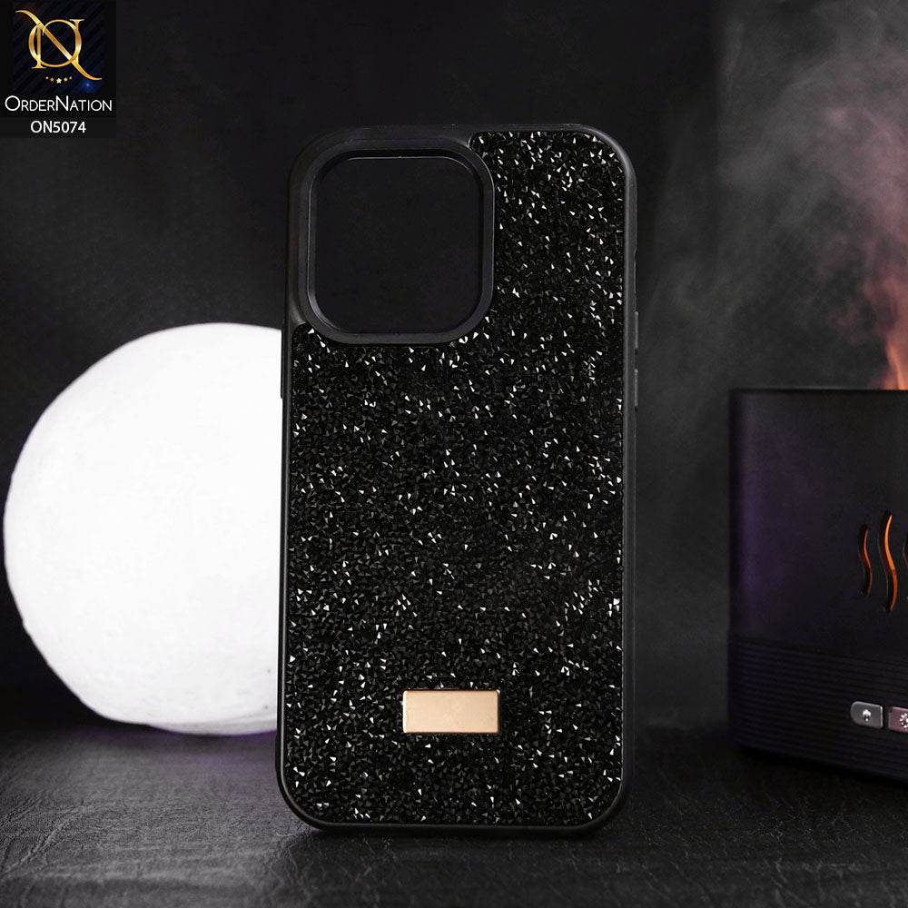 iPhone 16 Pro Max Cover - Black - Luxury Bling Rhinestones Diamond shiny Glitter Soft TPU Case - Futurestore.pk