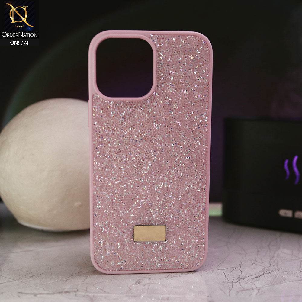 iPhone 16 Pro Max Cover - Light Pink - Luxury Bling Rhinestones Diamond shiny Glitter Soft TPU Case - Futurestore.pk