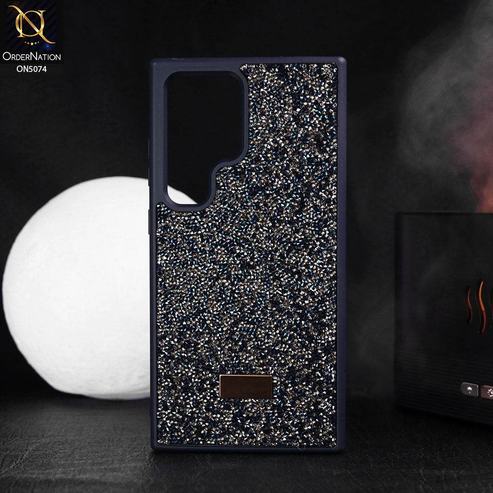 Samsung Galaxy S24 Ultra Cover - Blue - Luxury Bling Rhinestones Diamond shiny Glitter Soft TPU Case - Futurestore.pk