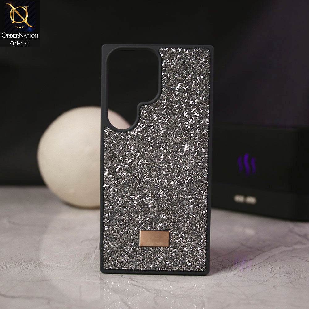 Samsung Galaxy S24 Ultra Cover - Dark Gray - Luxury Bling Rhinestones Diamond shiny Glitter Soft TPU Case - Futurestore.pk