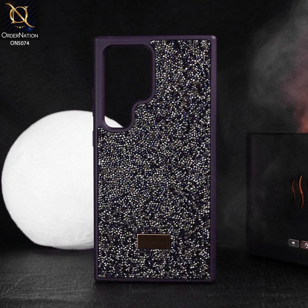 Samsung Galaxy S24 Ultra Cover - Purple - Luxury Bling Rhinestones Diamond shiny Glitter Soft TPU Case - Futurestore.pk