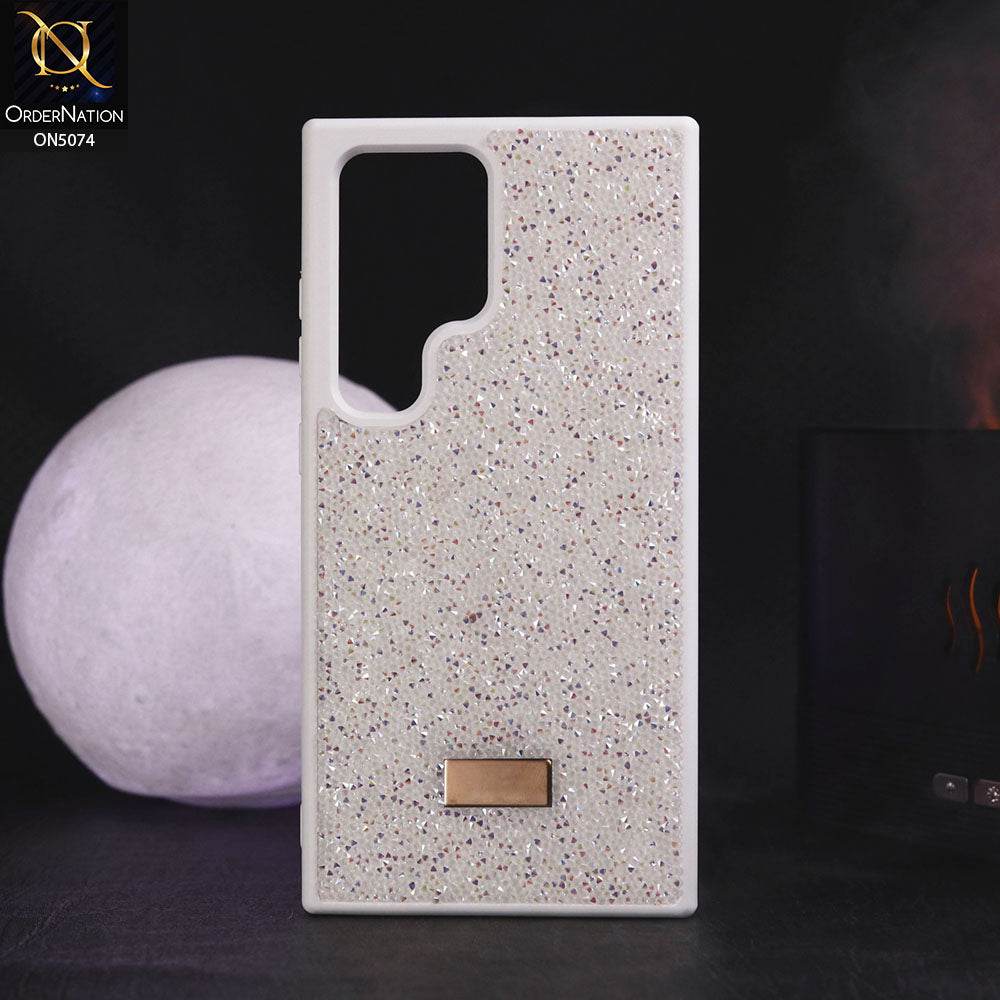 Samsung Galaxy S24 Ultra Cover - White - Luxury Bling Rhinestones Diamond shiny Glitter Soft TPU Case - Futurestore.pk