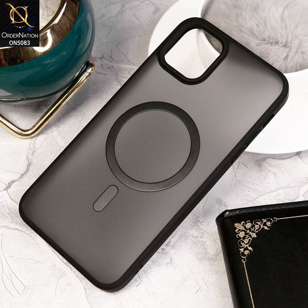 iPhone 11 Cover - Black - Trendy Matte Colour Transparent Soft Border Case With Magsafe - Futurestore.pk