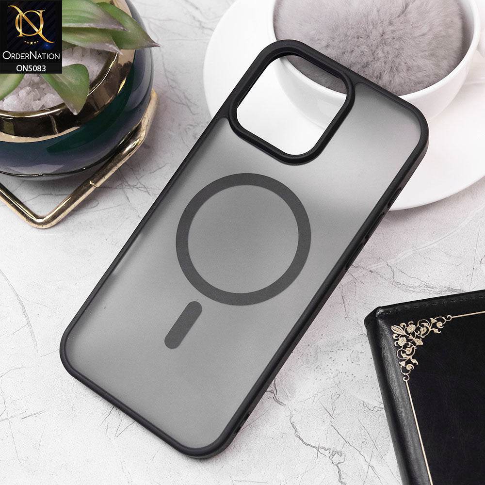 iPhone 16 Pro Max Cover - Black - Trendy Matte Colour Transparent Soft Border Case With Magsafe - Futurestore.pk