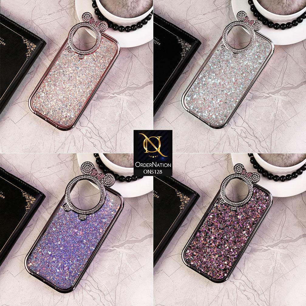 iPhone 11 Cover - Pink - New Shiny Rhinestones Round Camera Ring Bling Glitter Soft Silicon Case (Glitter Does Not Move) - Futurestore.pk