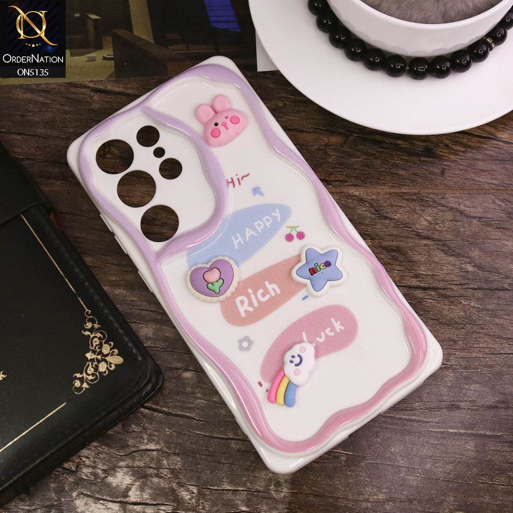 Samsung Galaxy S24 Ultra Cover - Design 2 - Cute 3D Cartoon Soft Silicon Helix Soft Borders Camera Protection Case