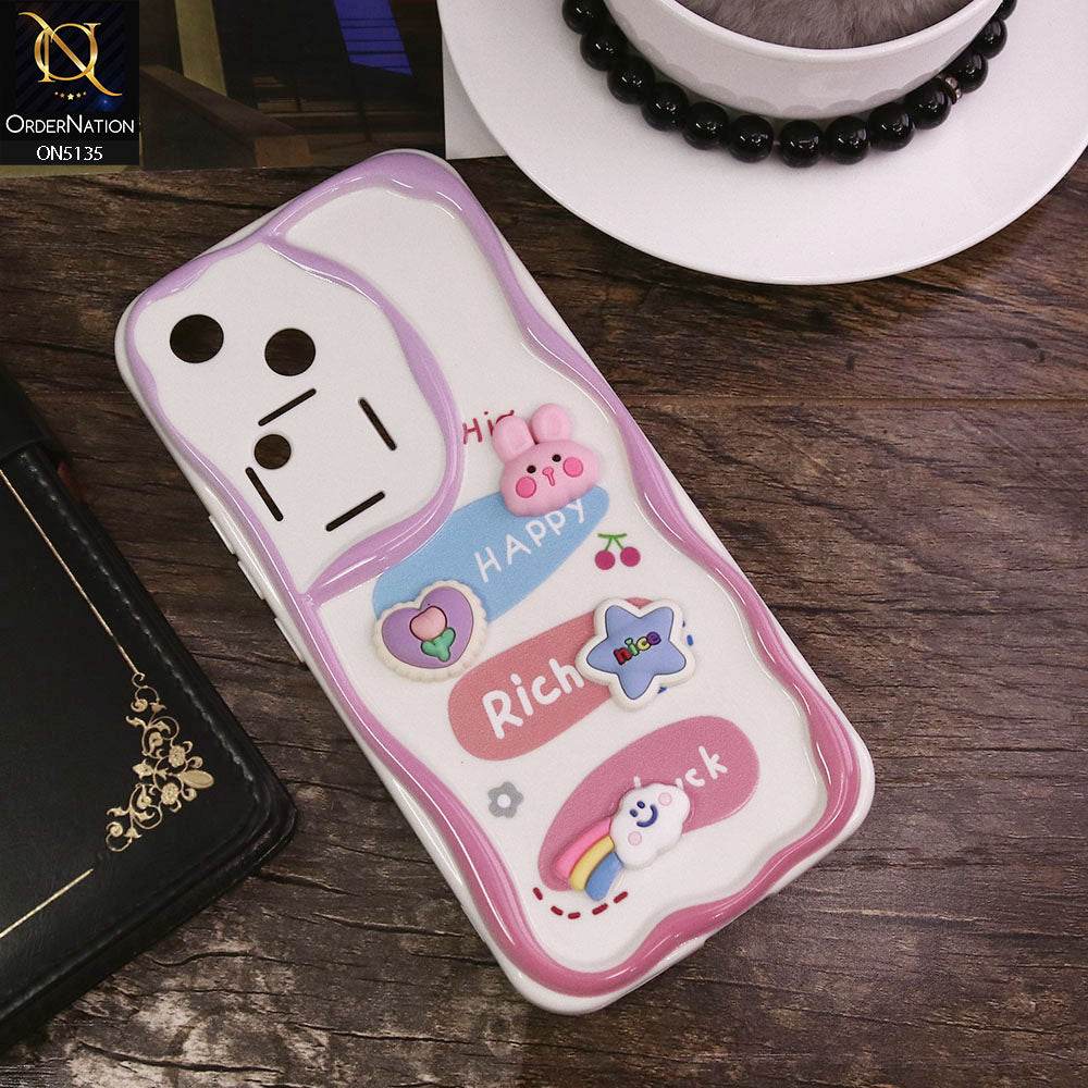 Vivo V30 Cover - Design 2 - Cute 3D Cartoon Soft Silicon Helix Soft Borders Camera Protection Case - Futurestore.pk