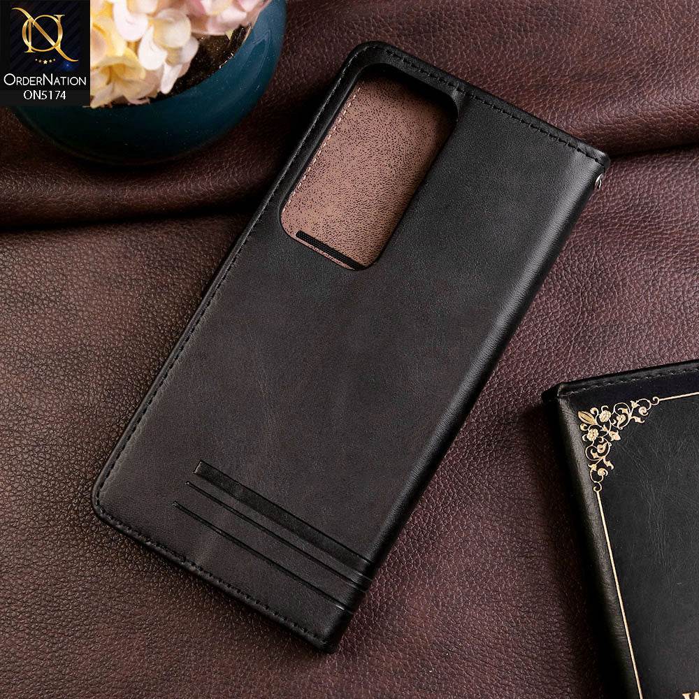 Vivo V30 Cover - Black - Premium Magnetic Leather Wallet Flip book Card Slots Soft Case - Futurestore.pk