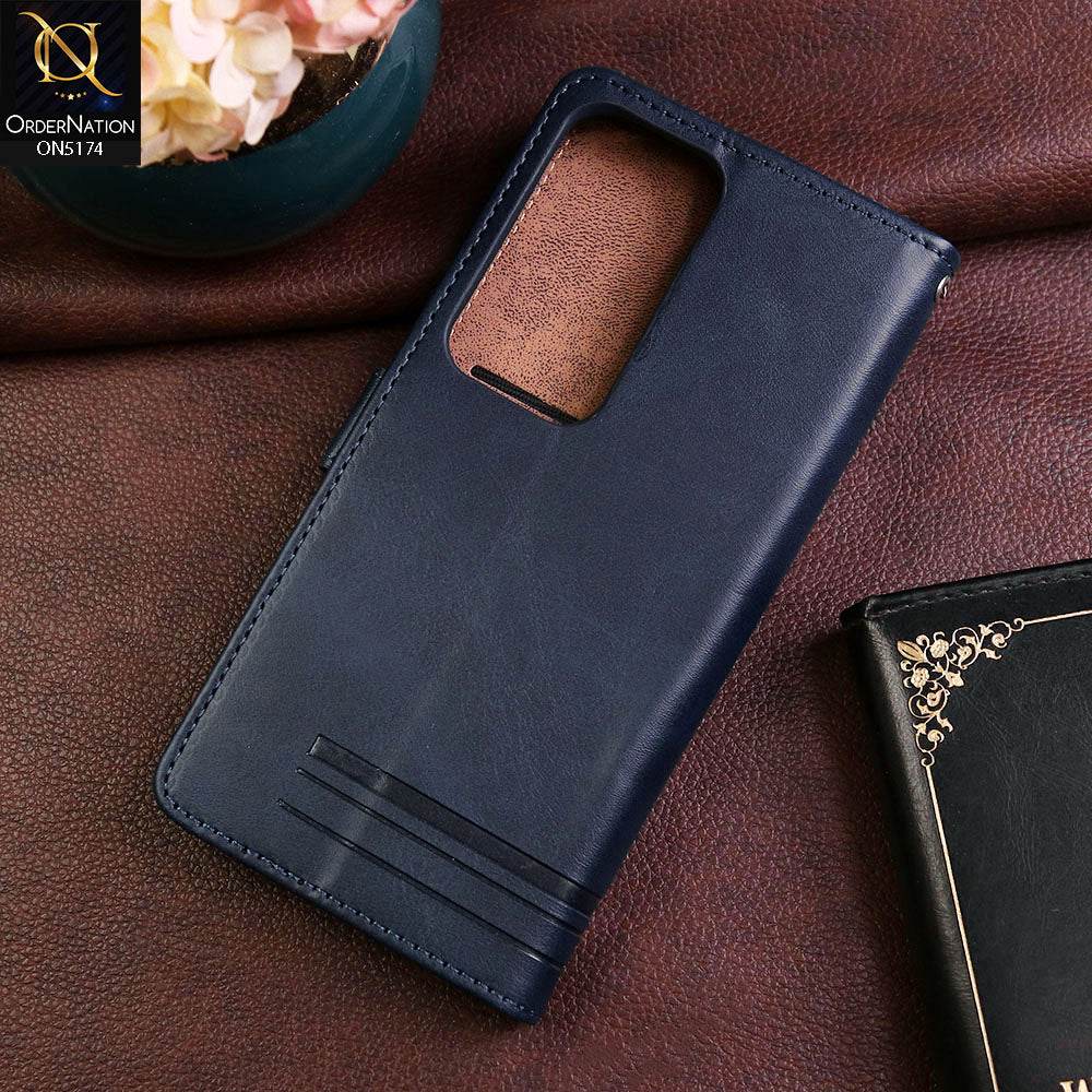 Vivo V30 Cover - Blue - Premium Magnetic Leather Wallet Flip book Card Slots Soft Case - Futurestore.pk