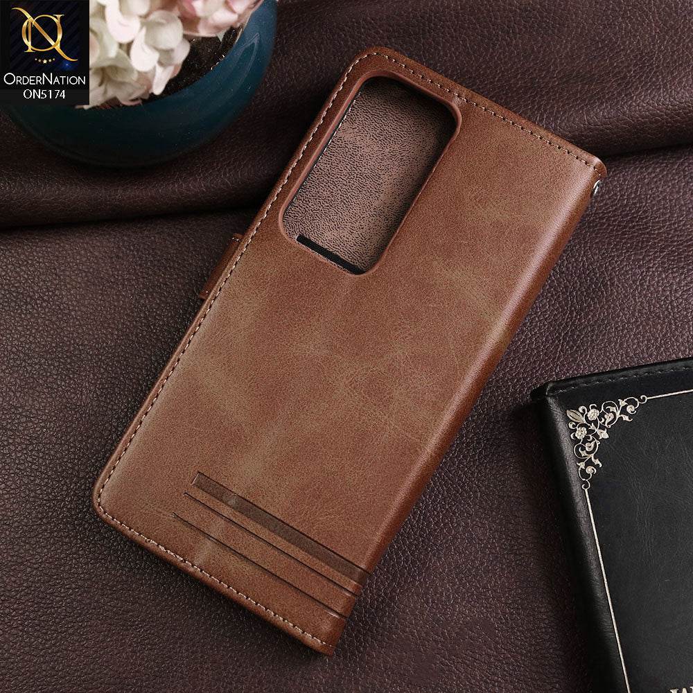 Vivo V30 Cover - Light Brown - Premium Magnetic Leather Wallet Flip book Card Slots Soft Case - Futurestore.pk