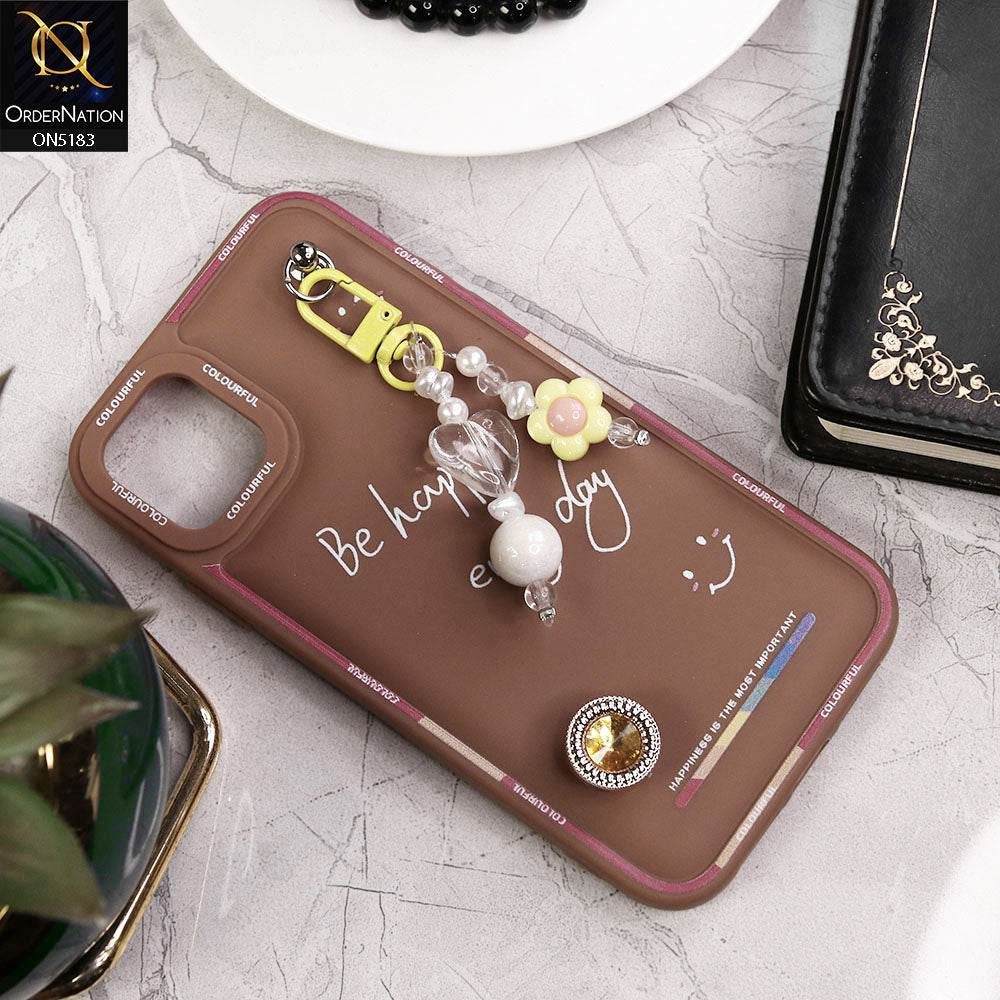 iPhone 11 Cover - Brown - New Colorful Candy Colors Happiness Series Soft Protective Case - Futurestore.pk
