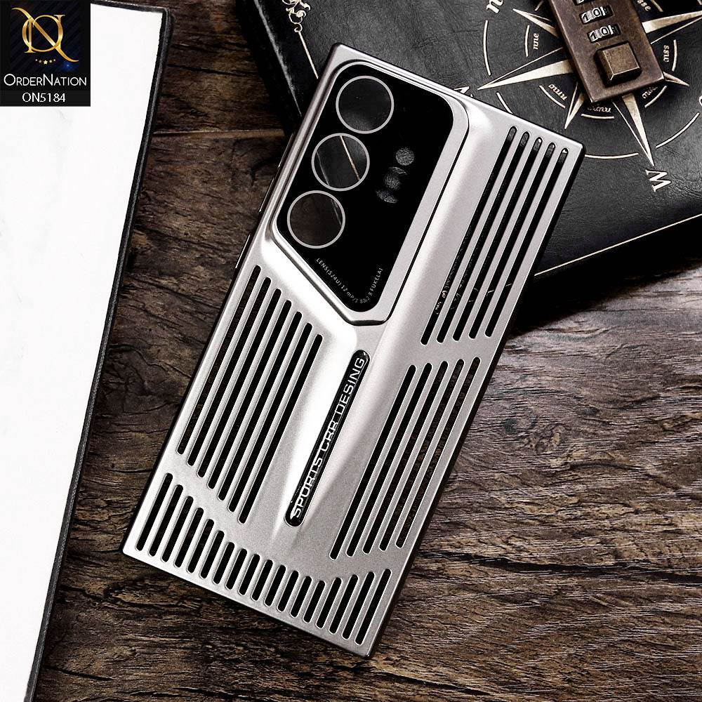 Samsung Galaxy S24 Ultra Cover - Titanium - Premium Sports Car Design Breathable Mesh Grill Design PC Shell Case - Futurestore.pk