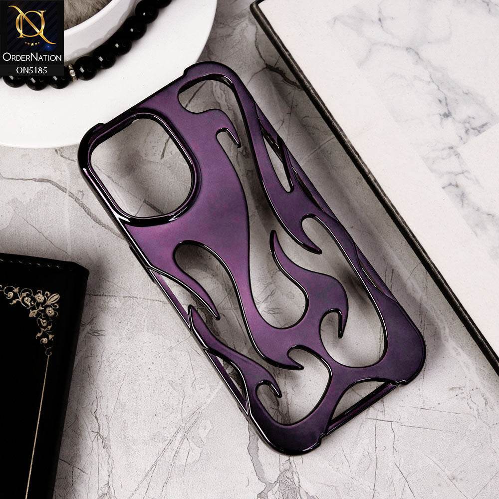 iPhone 13 Cover - Purple - New Shiny Electroplating Flame Series Soft Case - Futurestore.pk