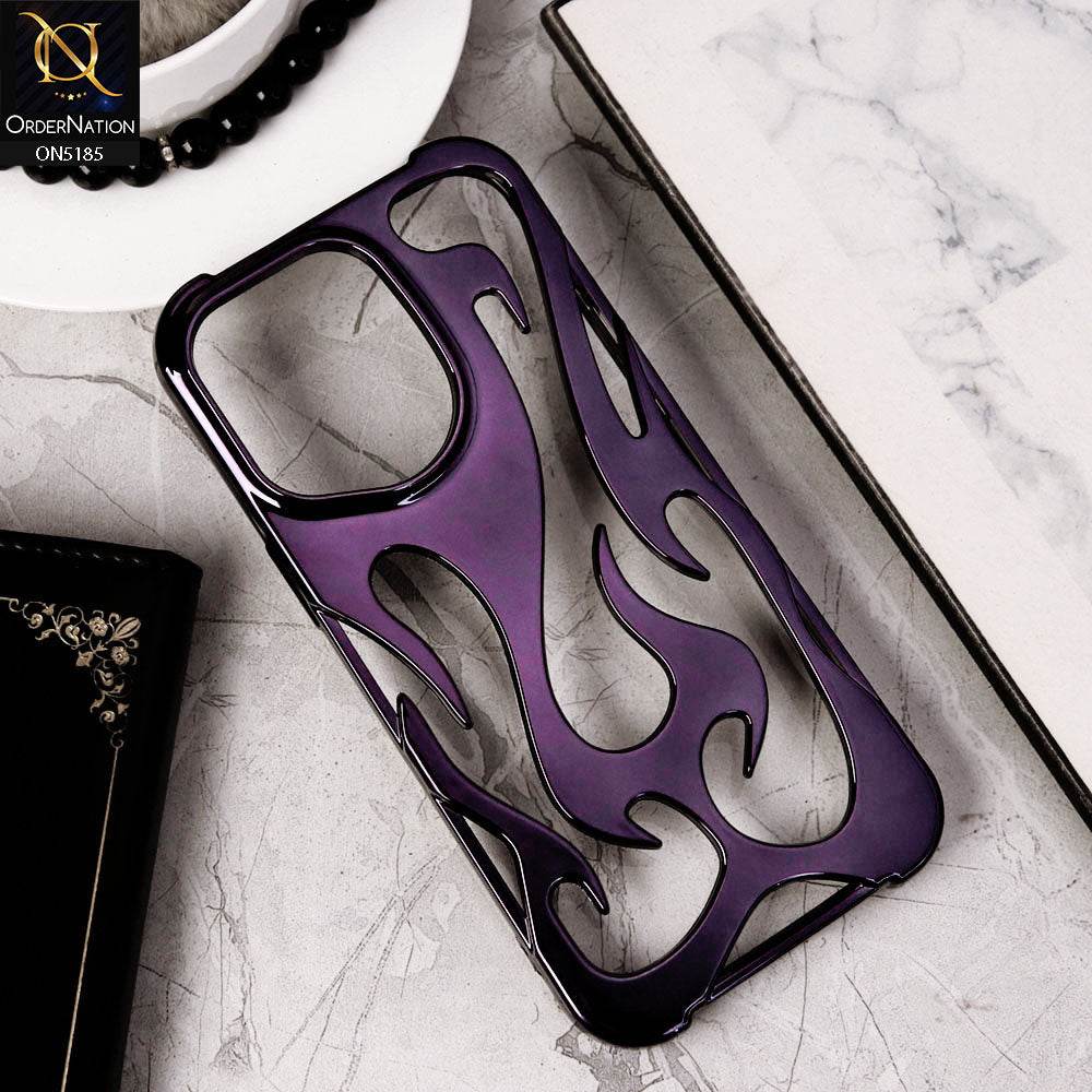 iPhone 16 Pro Max Cover - Purple - New Shiny Electroplating Flame Series Soft Case - Futurestore.pk