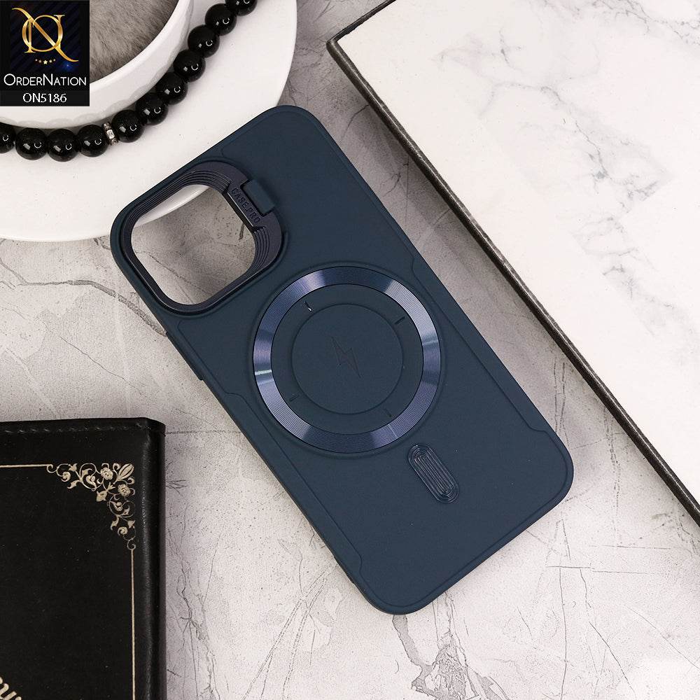 iPhone 13 Cover - Blue - New Original MagSafe Magnetic Camera Kickstand Case - Futurestore.pk