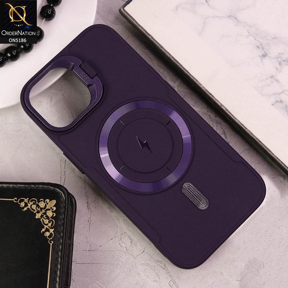 IPhone 13 Cover - Purple - New Original MagSafe Magnetic Camera Kickstand Case - Futurestore.pk