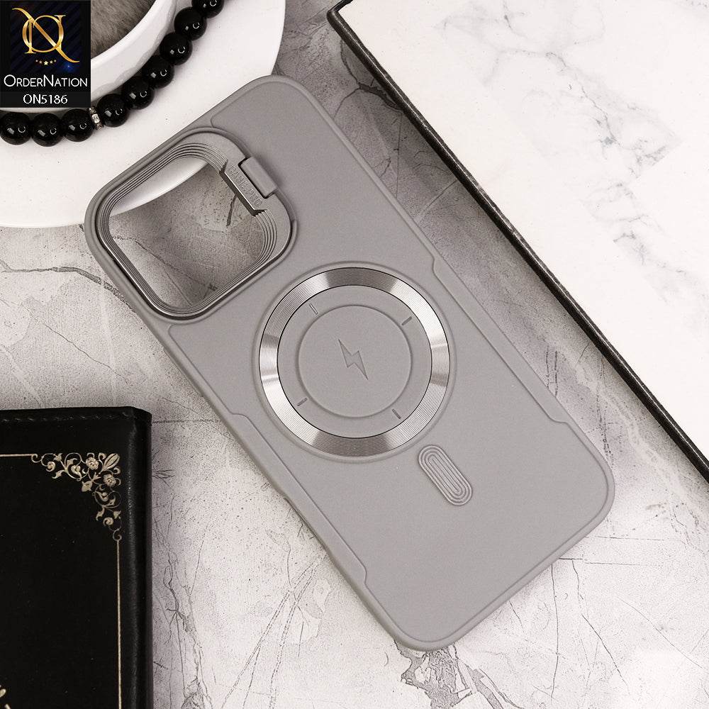 iPhone 16 Pro Max Cover - Gray - New Original MagSafe Magnetic Camera Kickstand Case - Futurestore.pk