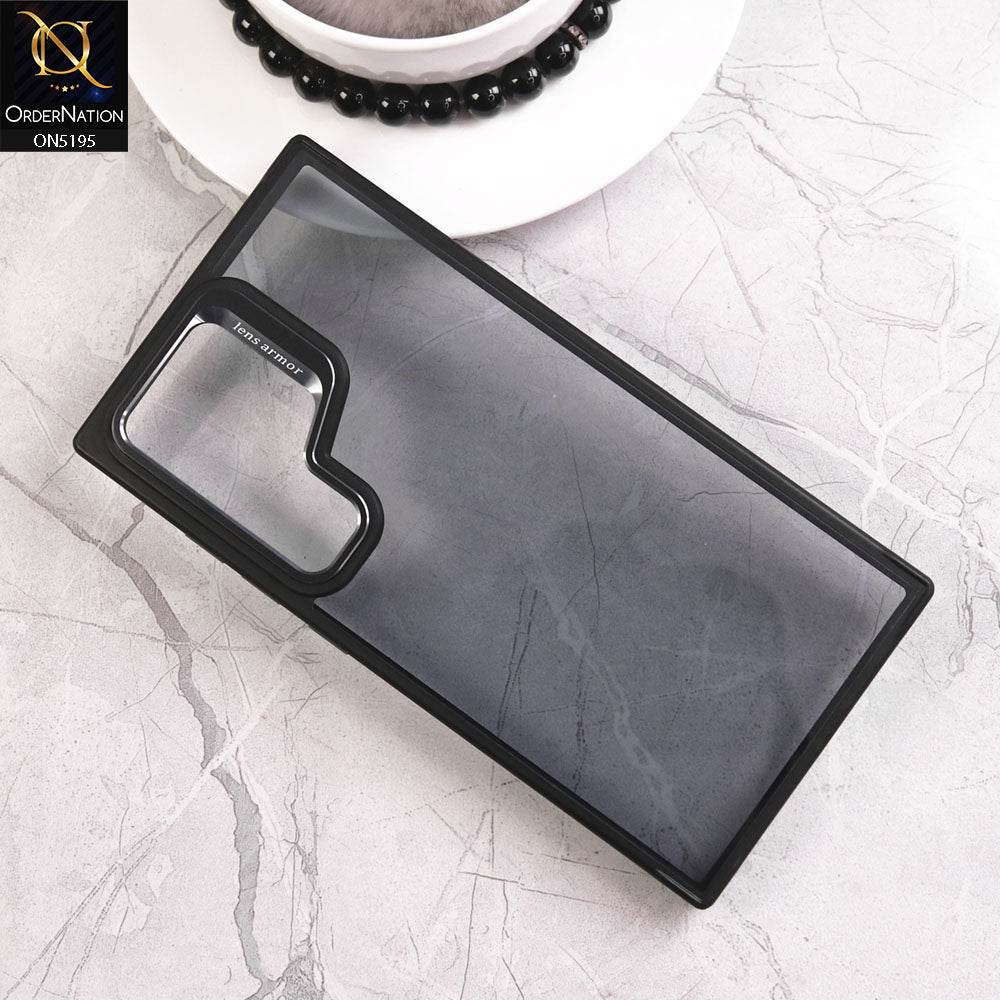Samsung Galaxy S24 Ultra Cover - Black - Trendy Colour Transparent Back Soft Borders Metalic Camera Lens Protector Case - Futurestore.pk