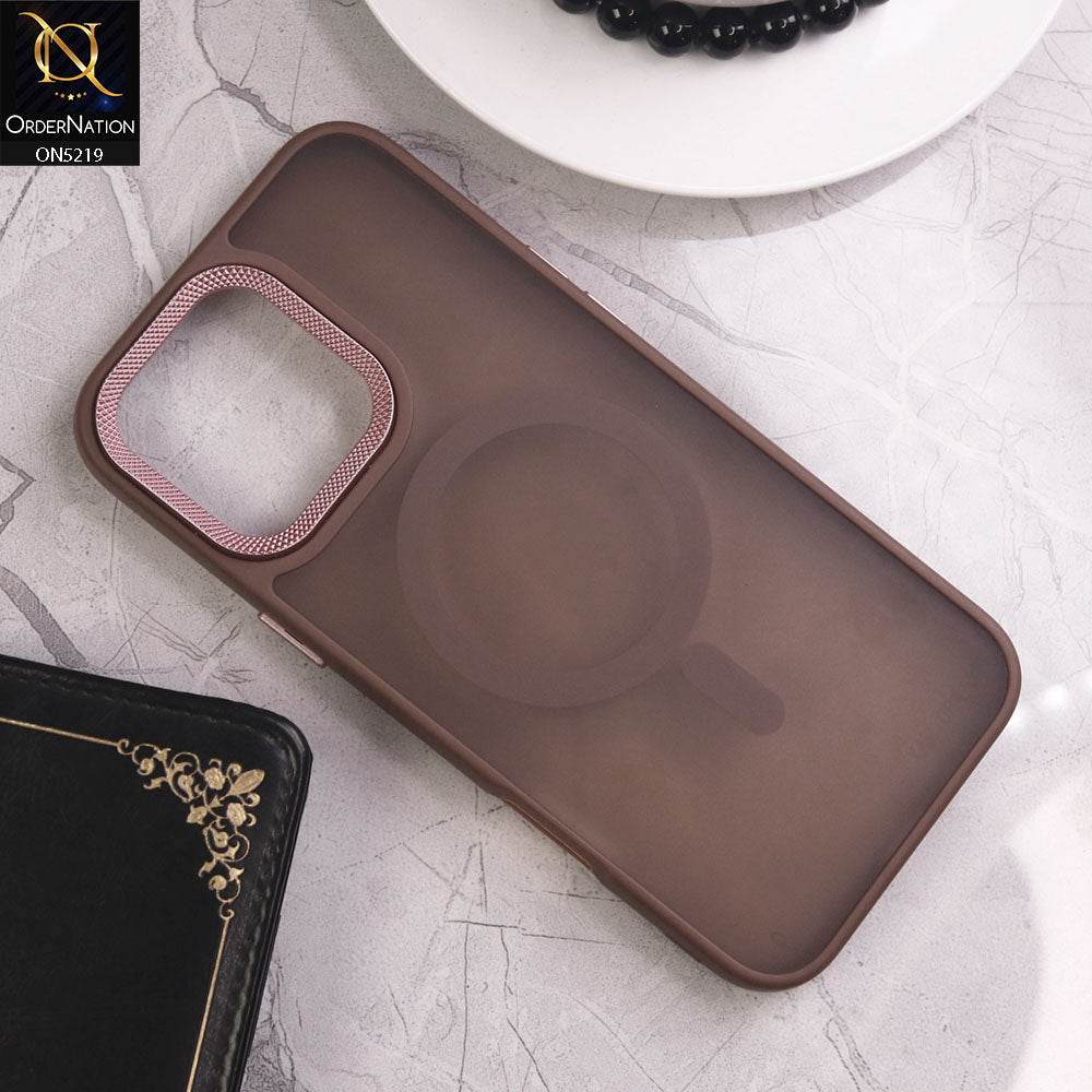 iPhone 16 Pro Max Cover - Pink - New Matte Colored Translucent Seem Less Magsafe Wireless Charger Soft Borders Case - Futurestore.pk
