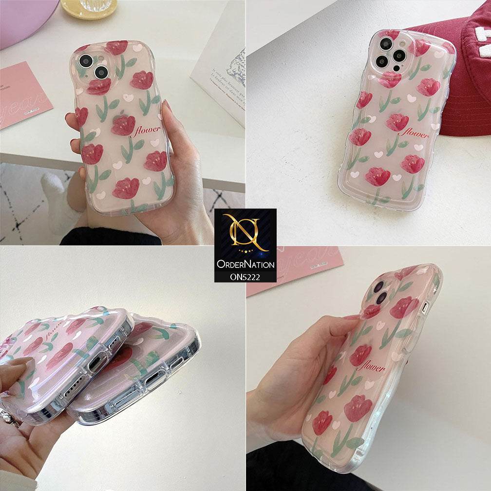 iPhone 13 Cover - Pink - Cute Romantic Red Tulip Flowers Print Soft Case With Camera Protection - Futurestore.pk